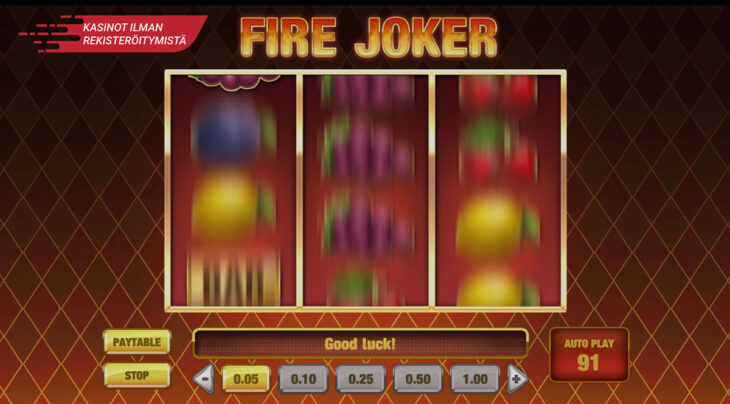 Fire Joker pelissä saa 100 kierrosta 5e talletuksella