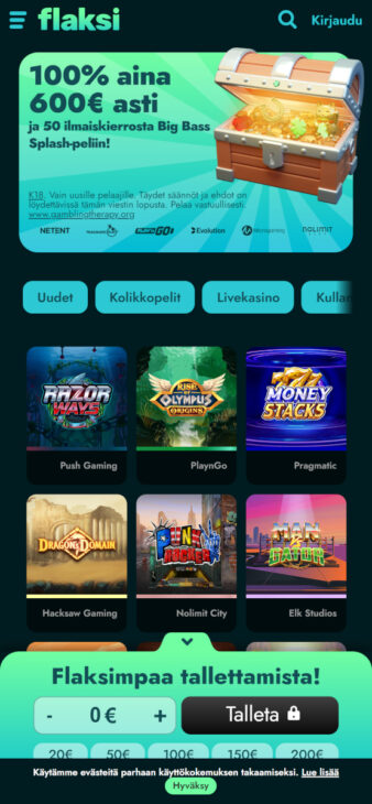 Flaksi kasino mobiilissa