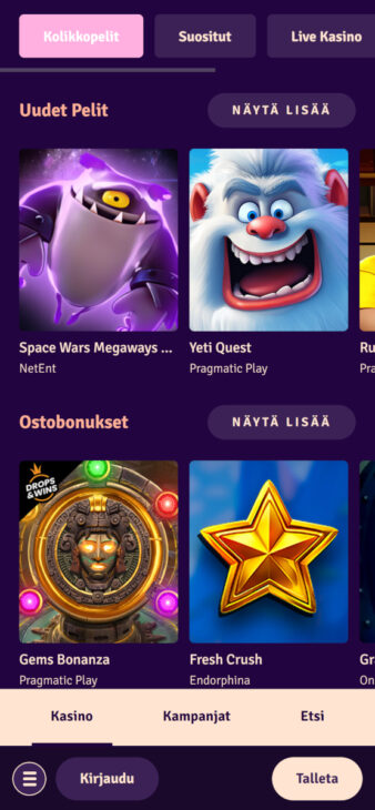 Possu kasino mobiilissa