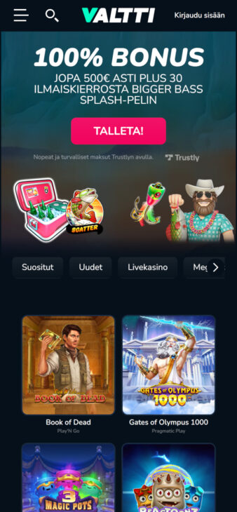 valtti kasinon ilman rekisteröitymistä peliaula
