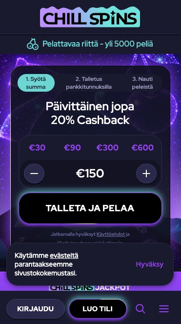 ChillSpins mobiilissa