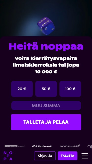 Noppa Kasino mobiilissa